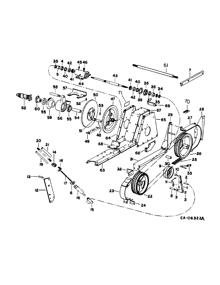 Схема запчастей Case IH 1420 - (07-17) - DRIVE TRAIN, SEPARATOR DRIVE Drive Train