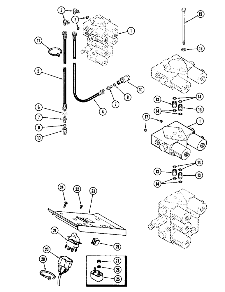 Схема запчастей Case IH 1020 - (8-22) - REEL FORE AND AFT ATTACHMENT, 1420, 1440, 1460 OR 1480 COMBINE (08) - HYDRAULICS