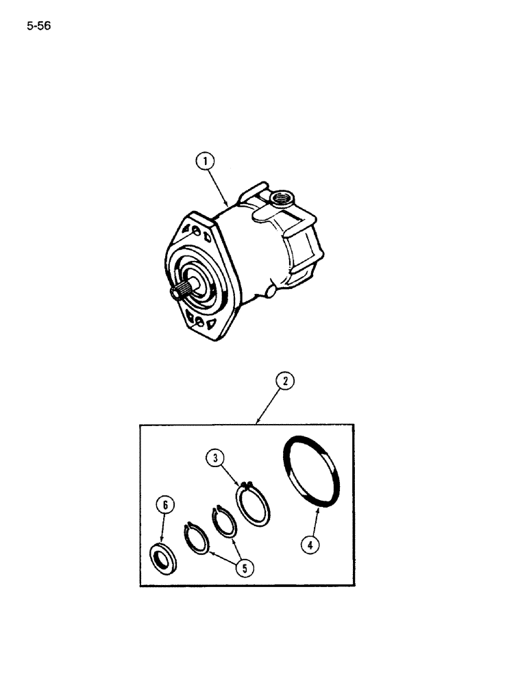 Схема запчастей Case IH 1640 - (5-56) - WHEEL MOTOR, POWER GUIDE AXLE, PRIOR TO P.I.N. JJC0034001 (04) - STEERING