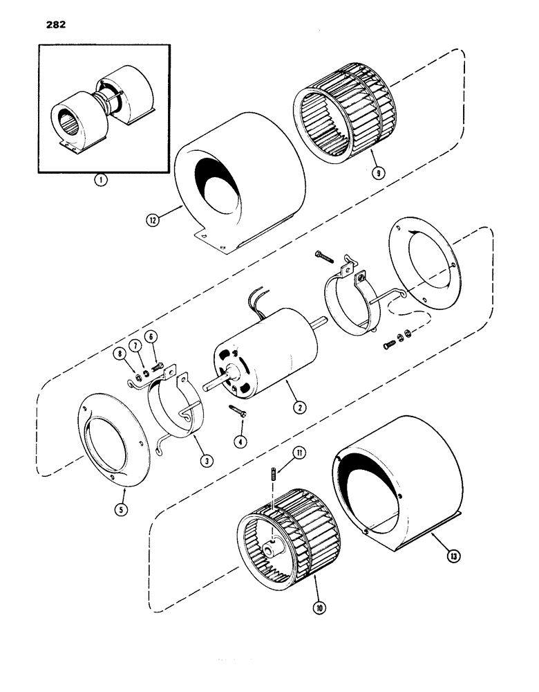 Схема запчастей Case IH 1070 - (282) - BLOWER (09) - CHASSIS/ATTACHMENTS