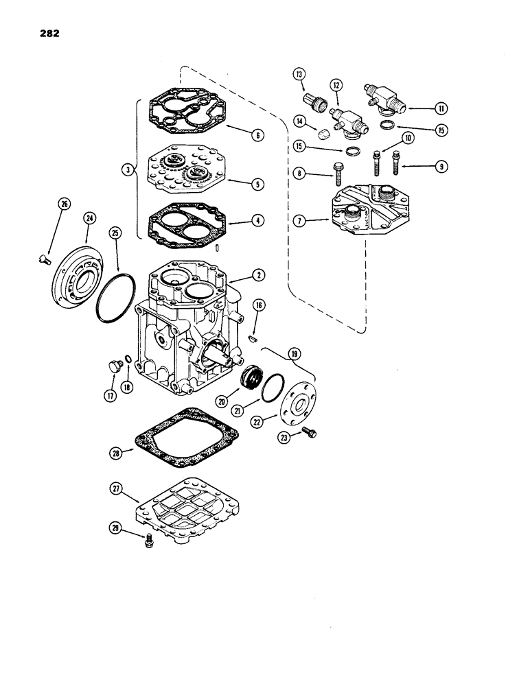 Схема запчастей Case IH 1170 - (282) - CAB, YORK COMPRESSOR (09) - CHASSIS/ATTACHMENTS