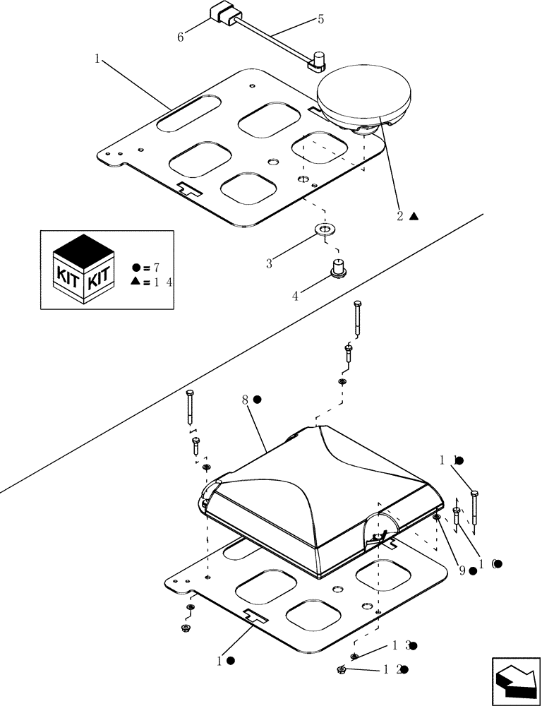 Схема запчастей Case IH 7130 - (55.440.24) - AFS 162/262 ANTENNA/RECEIVER AND MOUNTING (55) - ELECTRICAL SYSTEMS