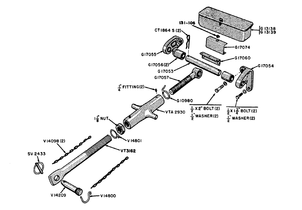 Схема запчастей Case IH 630 - (125) - EAGLE HITCH TURNBUCKLE AND TOOL BOX (08) - HYDRAULICS