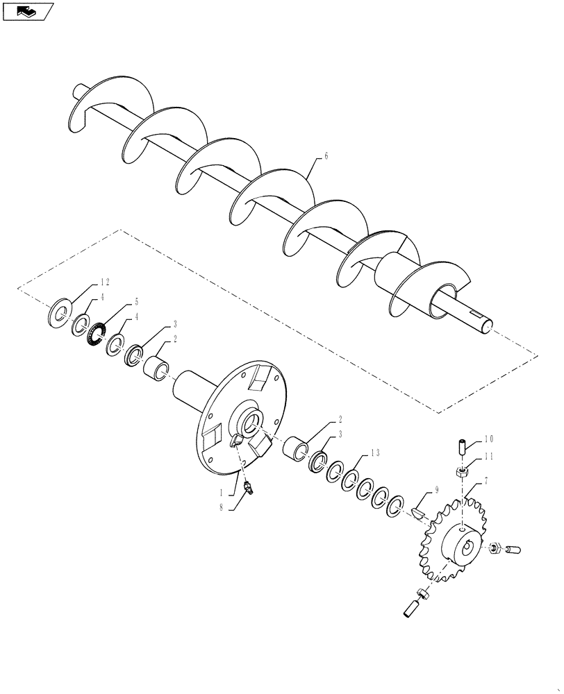 Схема запчастей Case IH 6130 - (74.140.06) - AUGER ASSEMBLY, TAILINGS DELIVERY (74) - CLEANING