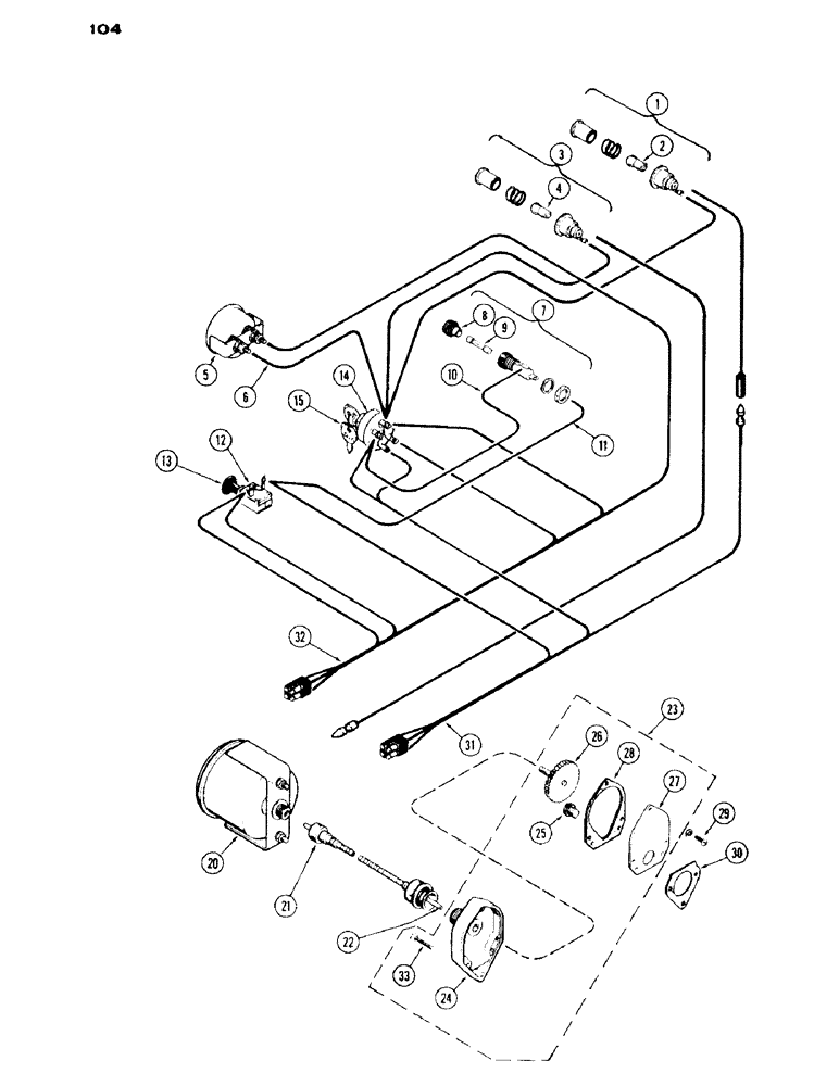 Схема запчастей Case IH 430 - (104) - INSTRUMENTS AND WIRING, 430 SERIES, 188 DIESEL ENGINE (04) - ELECTRICAL SYSTEMS