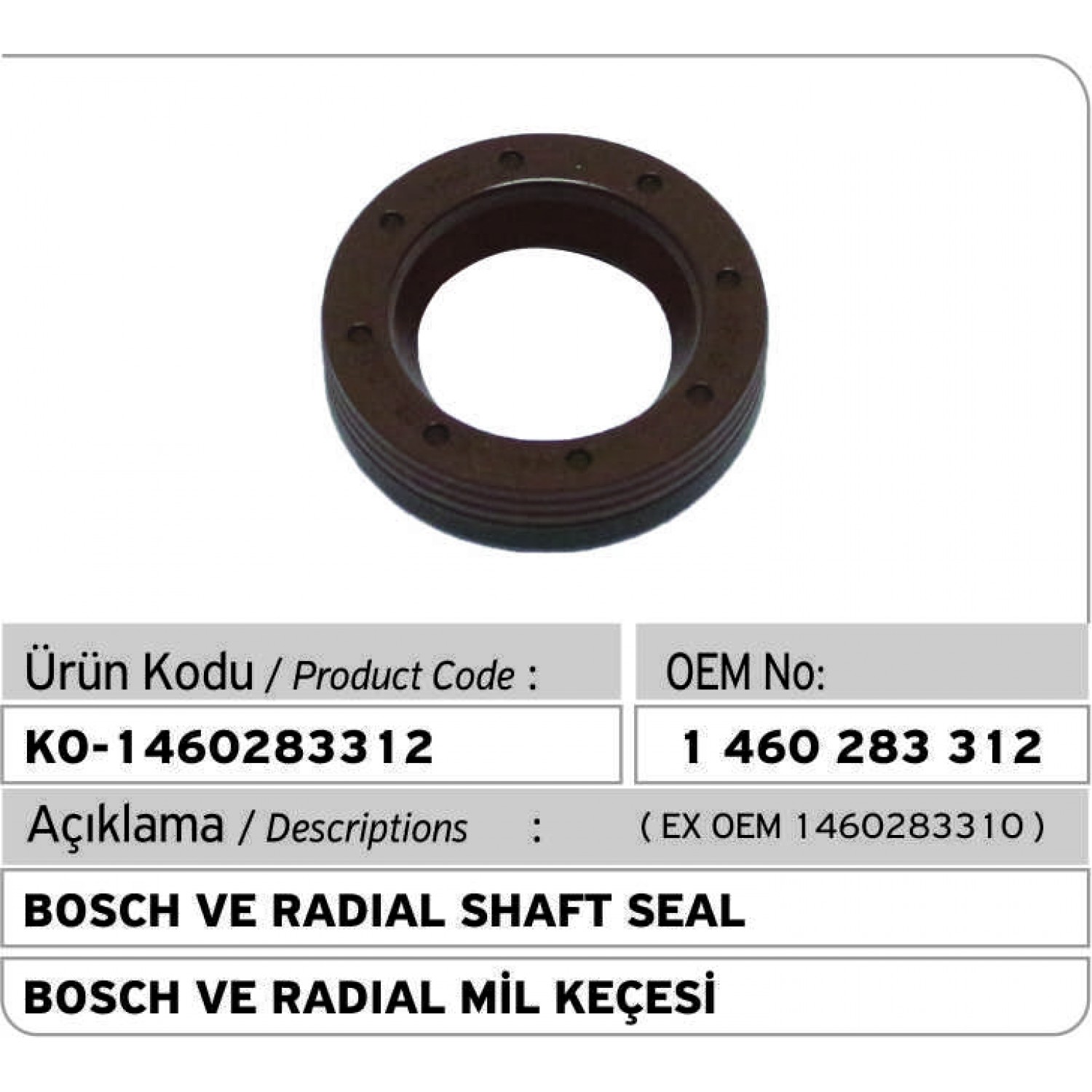 1460283312 Bosch VE Radial Shaft Seal (1460283310)