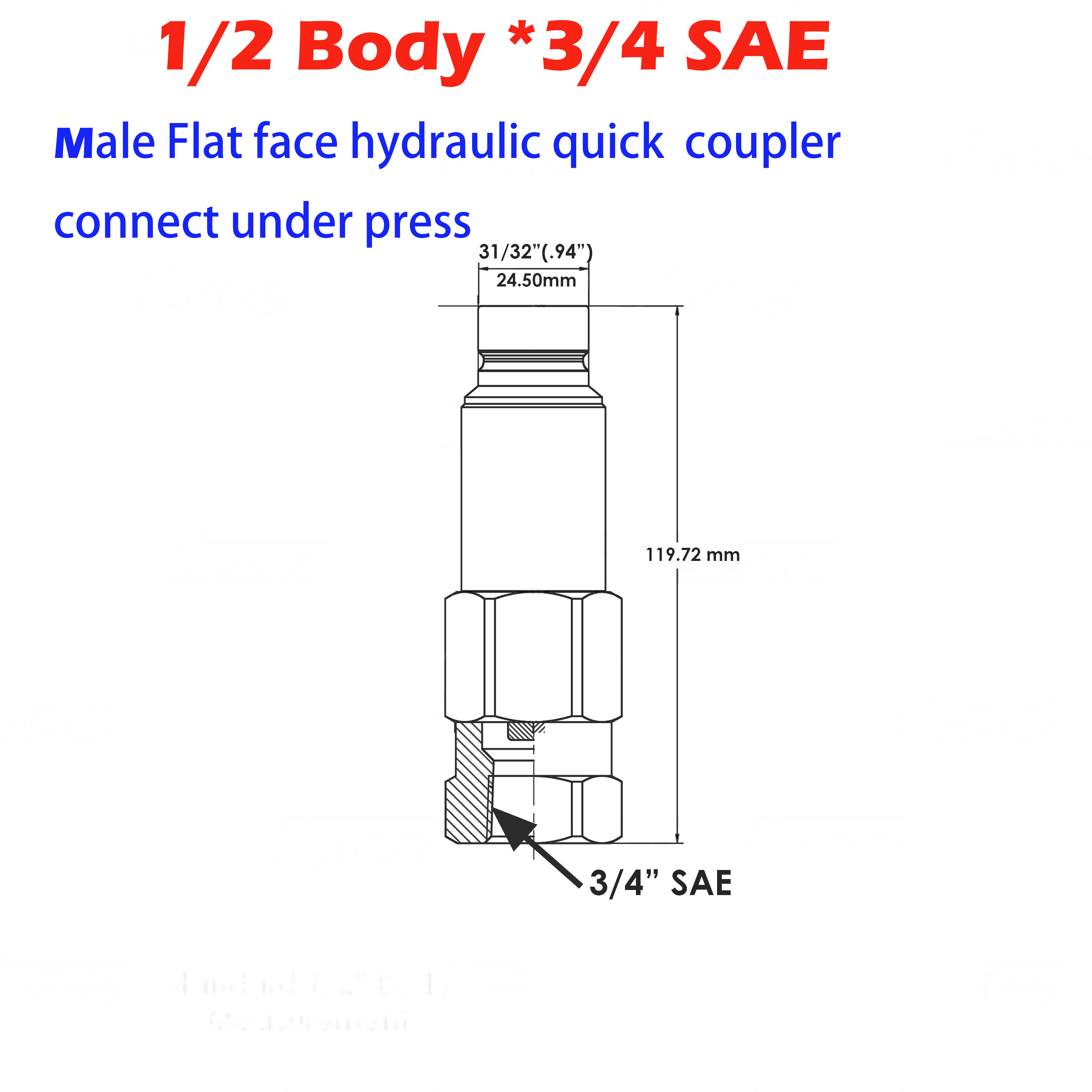 1/2 женского тела 3/4 sae нить 7246777 7246790 мужской женский плоское лицо муфты для погрузчик с бортовым поворотом