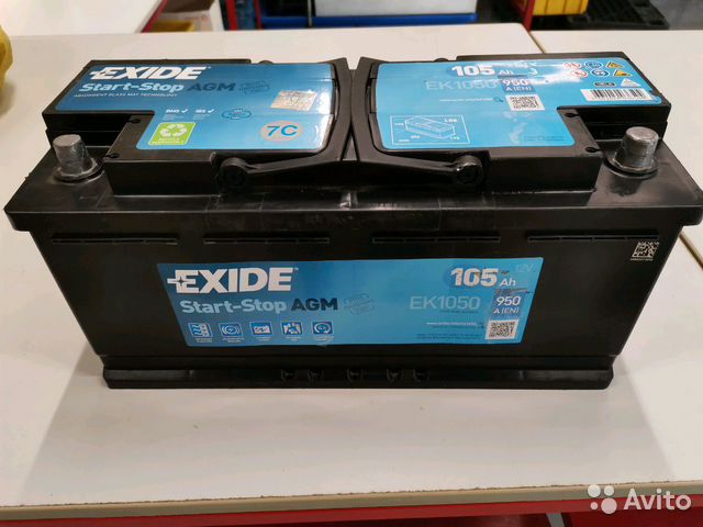 Аккумулятор Exide start-stop Agm 105ah EK1050 купить в Красн