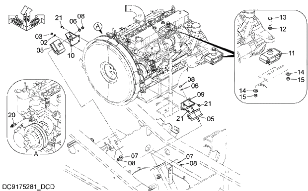 Схема запчастей Hitachi ZX250K-3G - 007 ENGINE SUPPORT 01 UPPERSTRUCTURE