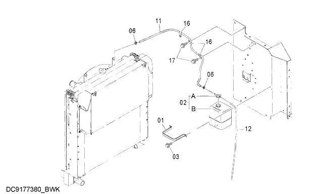 Схема запчастей Hitachi ZX240LC-3G - 014 RESERVE TANK 01 UPPERSTRUCTURE