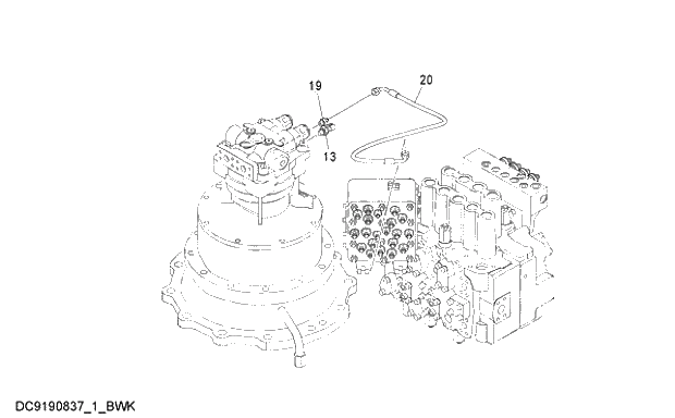 Схема запчастей Hitachi ZX250K-3G - 055 PILOT PIPING (C-1) 01 UPPERSTRUCTURE