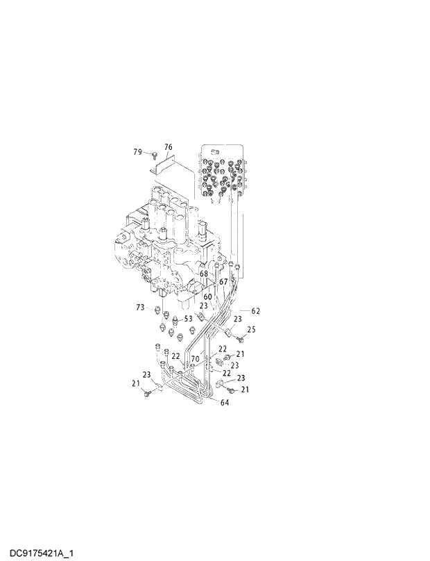 Схема запчастей Hitachi ZX250H-3G - 057 PILOT PIPING (D-1) 01 UPPERSTRUCTURE