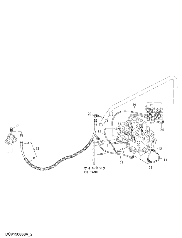 Схема запчастей Hitachi ZX240LC-3G - 064 PILOT PIPING (I-2) 01 UPPERSTRUCTURE