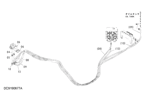 Схема запчастей Hitachi ZX240LC-3G - 065 PILOT PIPING (J) 01 UPPERSTRUCTURE