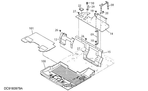 Схема запчастей Hitachi ZX240LC-3G - 114 FLOOR PARTS 01 UPPERSTRUCTURE