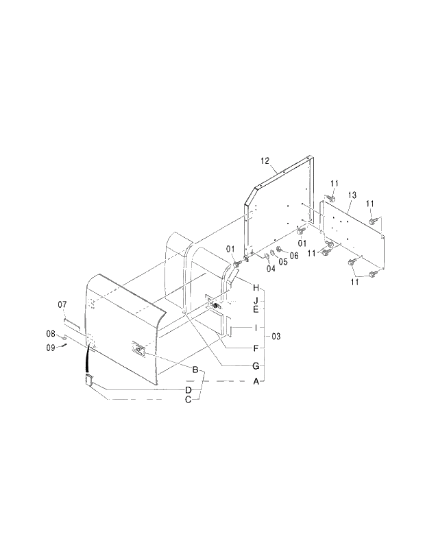 Схема запчастей Hitachi ZX250H-3G - 122 COVER (1) 01 UPPERSTRUCTURE