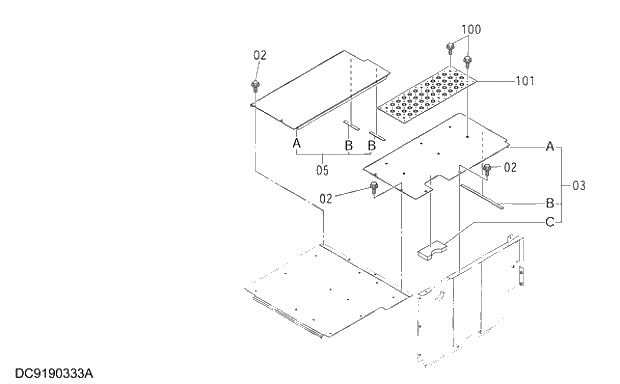 Схема запчастей Hitachi ZX250H-3G - 124 COVER (3) 01 UPPERSTRUCTURE