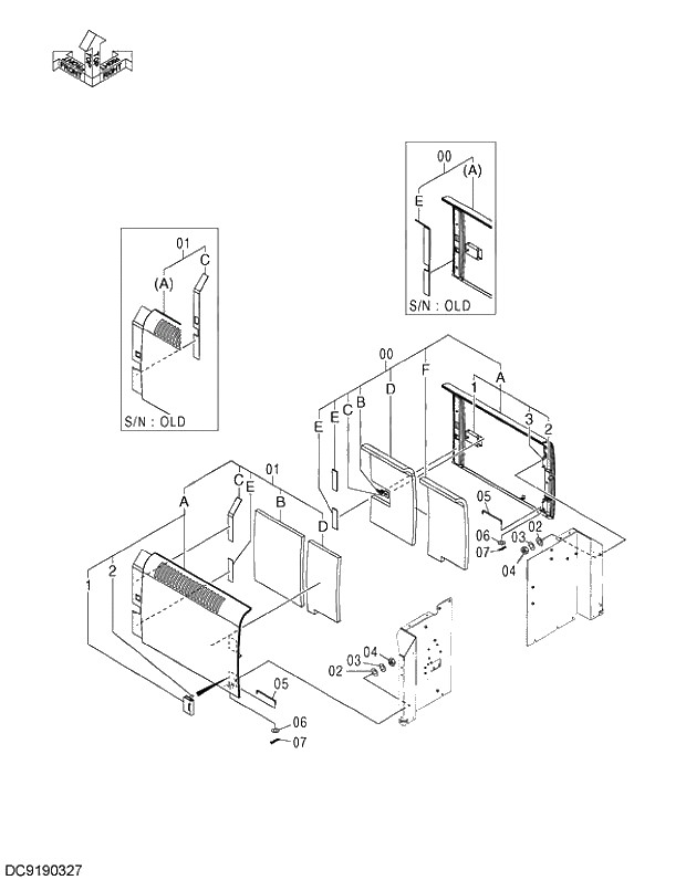 Схема запчастей Hitachi ZX240-3G - 128 COVER (7) 01 UPPERSTRUCTURE