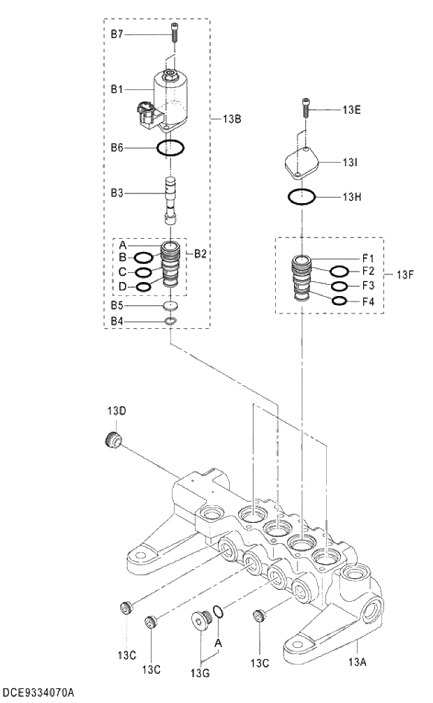 Схема запчастей Hitachi ZX280-5G - 009 VALVE;SOLENOID 03 VALVE