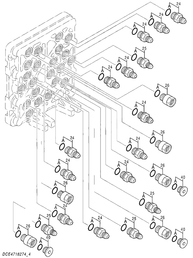 Схема запчастей Hitachi ZX280LC-5G - 014 VALVE;SHUTTLE (4-5) 03 VALVE