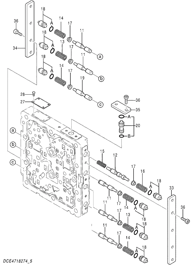 Схема запчастей Hitachi ZX280-5G - 015 VALVE;SHUTTLE (5-5) 03 VALVE