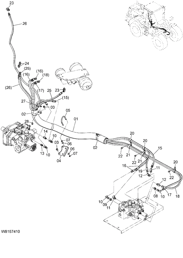 Схема запчастей Hitachi ZW180 - 171 PILOT PIPING (000101-004999, 005101-). 06 HYDRAULIC SYSTEM