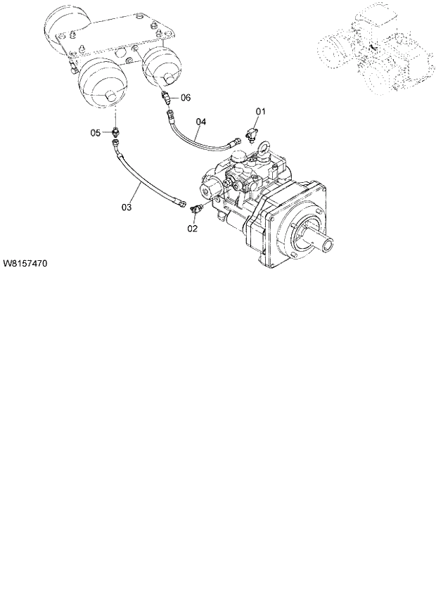 Схема запчастей Hitachi ZW180 - 178 CHARGE PIPING (RIDE CONTROL) (RID,OTC,OTC002) (000101-004999, 005101-). 06 HYDRAULIC SYSTEM