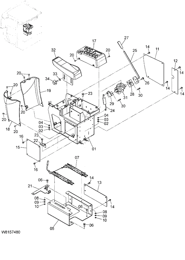 Схема запчастей Hitachi ZW180 - 179 CONSOLE (R) (000101-000269, 005101-005169, 008101-008136). 06 HYDRAULIC SYSTEM