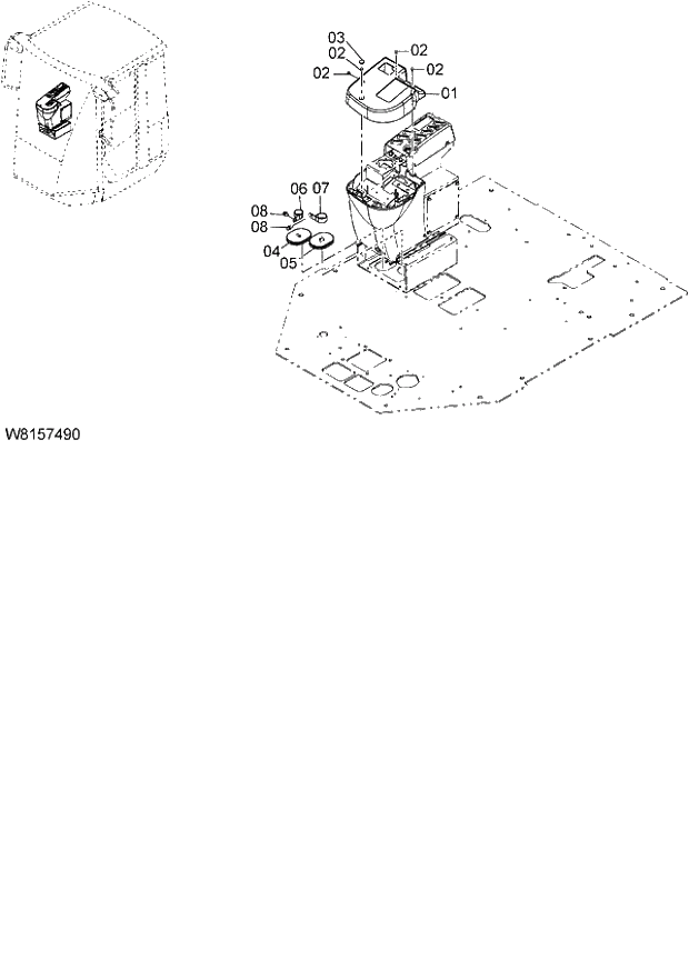 Схема запчастей Hitachi ZW180 - 181 PILOT VALVE COVER (MULTI-FUNCTION JOYSTICK LEVER) (2-SPOOL) (2PL) (000101-004999, 005101-). 06 HYDRAULIC SYSTEM