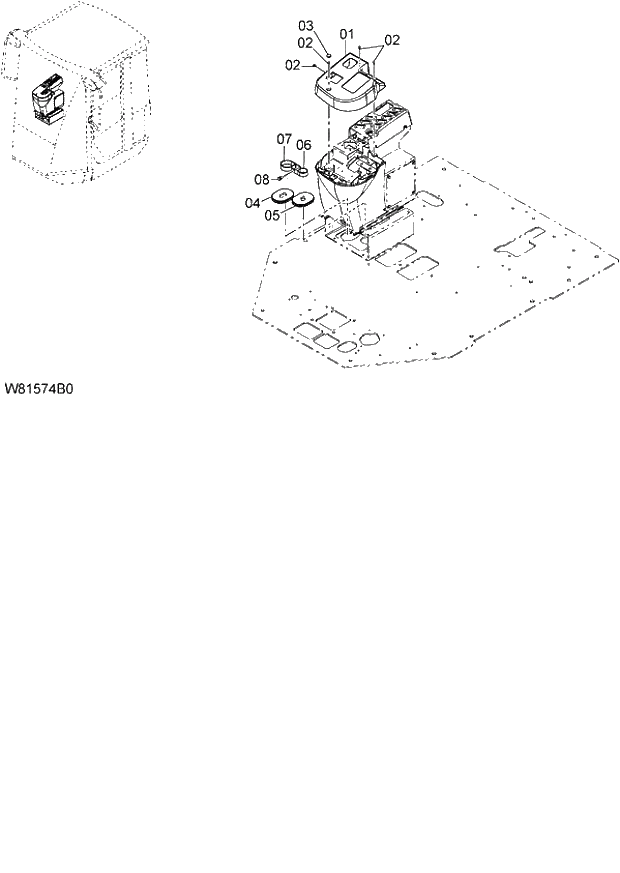 Схема запчастей Hitachi ZW180 - 183 PILOT VALVE COVER (MULTI-FUNCTION JOYSTICK LEVER) (4-SPOOL) (4PL) (000101-004999, 005101-). 06 HYDRAULIC SYSTEM