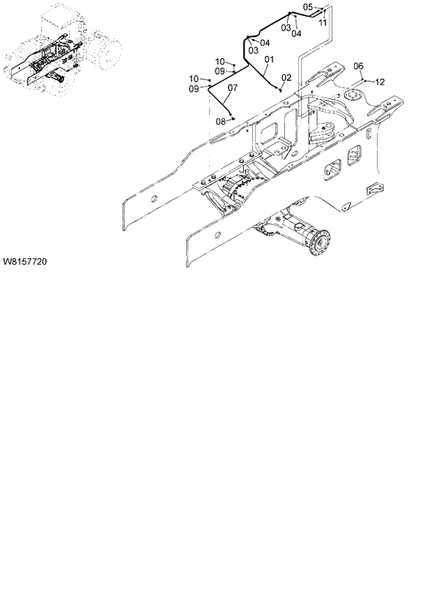 Схема запчастей Hitachi ZW180 - 200 GREASE PIPING (2) (000101-004999, 005101-). 06 HYDRAULIC SYSTEM