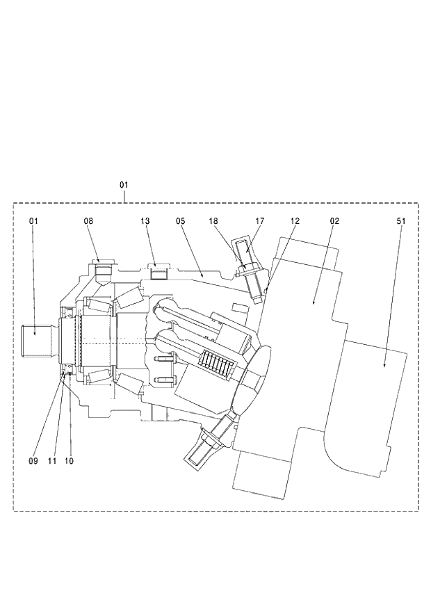 Схема запчастей Hitachi ZX140W-3 - 340 MOTOR PISTON ( CEB CED 005001-, CEA 050001-). 02 MOTOR