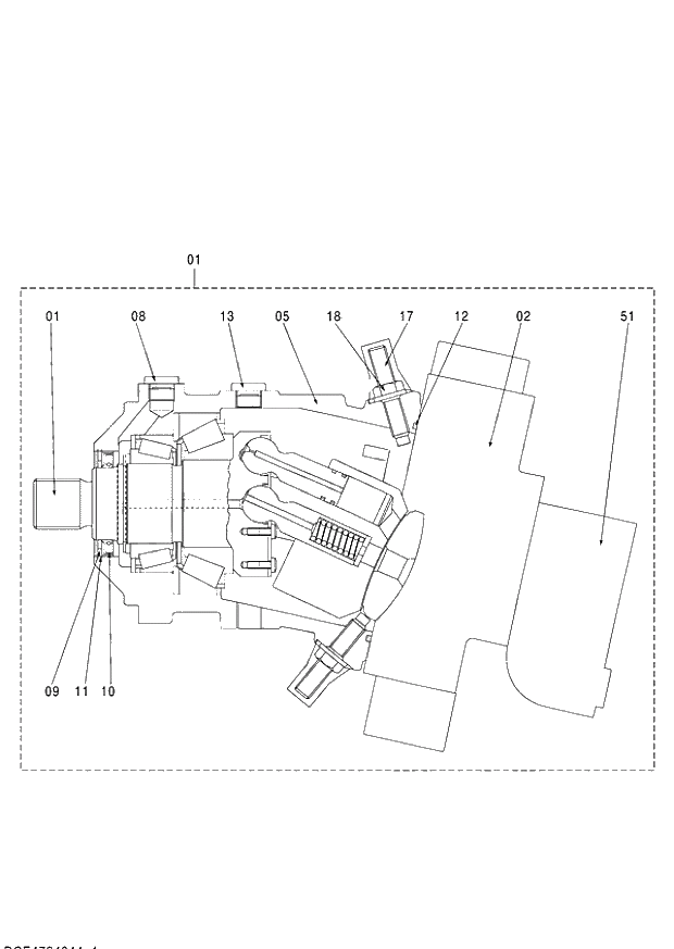 Схема запчастей Hitachi ZX140W-3 - 353 MOTOR PISTON ( CEB CED 005001-, CEA 050001-). 02 MOTOR