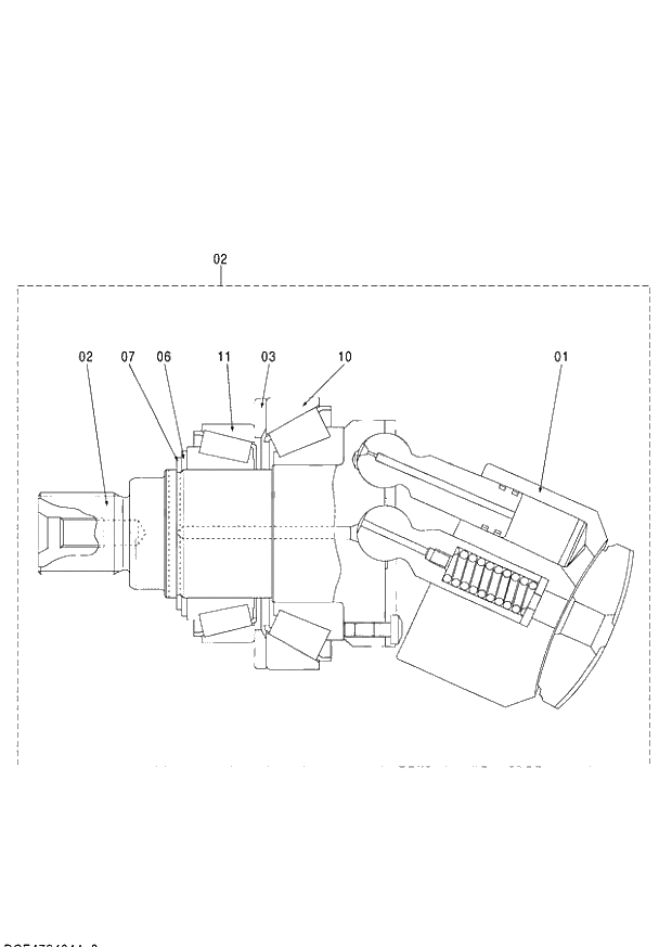 Схема запчастей Hitachi ZX140W-3 - 354 ROTARY GROUP ( CEB CED 005001-, CEA 050001-). 02 MOTOR