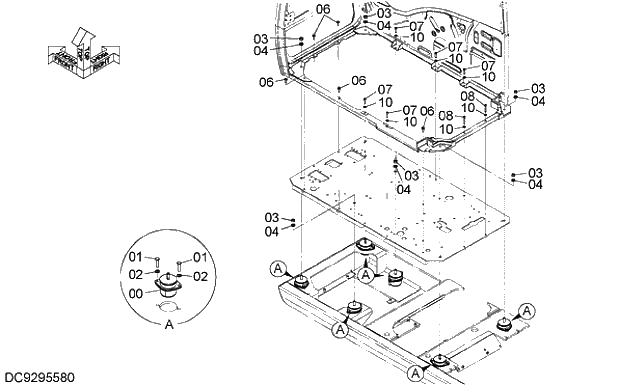 Схема запчастей Hitachi ZX470H-5G - 016 CAB GROUP 10 CAB