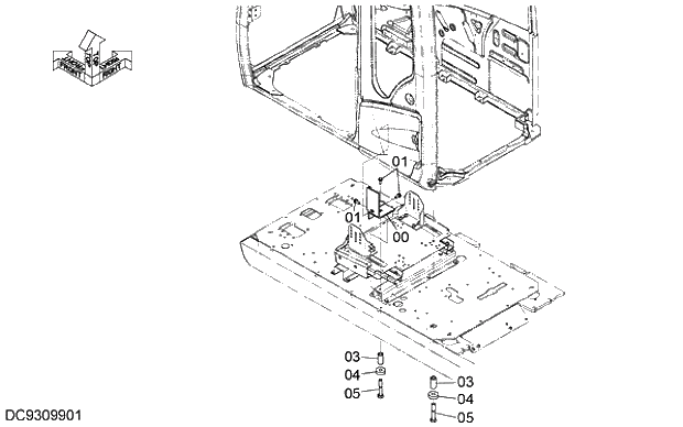 Схема запчастей Hitachi ZX470LCH-5G - 017 ANCHOR BOLT 10 CAB