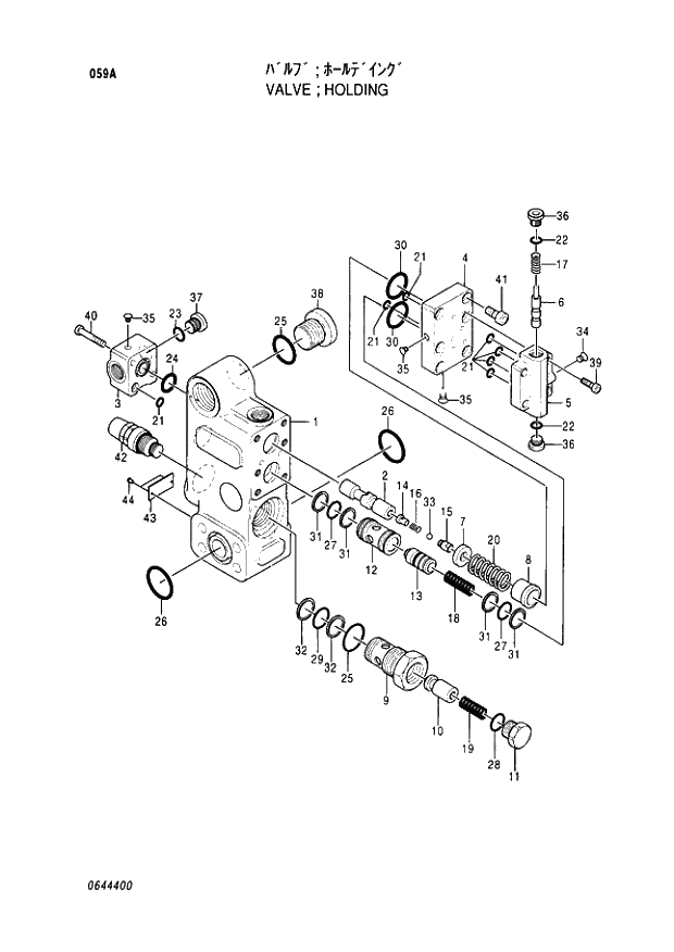 Схема запчастей Hitachi EX220-3 - 059 HOLDING VALVE. 03VALVE