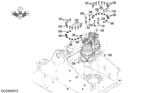 Схема запчастей Hitachi ZX470-5G - 004 SWING DEVICE SUPPORT 04 HYDRAULIC SYSTEM