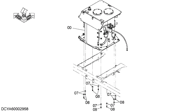 Схема запчастей Hitachi ZX470R-5G - 008 OIL TANK SUPPORT 04 HYDRAULIC SYSTEM