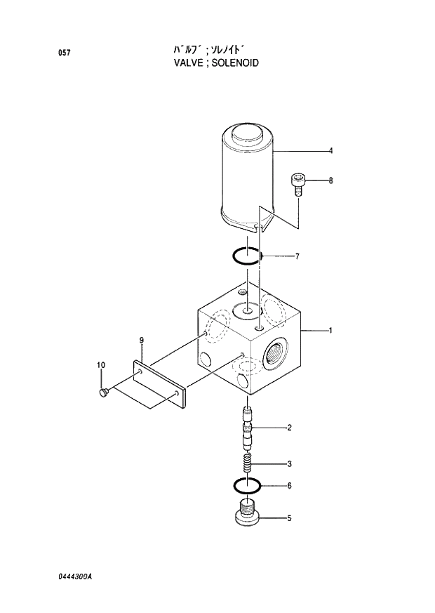 Схема запчастей Hitachi EX60-5 - 057 SOLENOID VALVE (050001 -). 03 VALVE