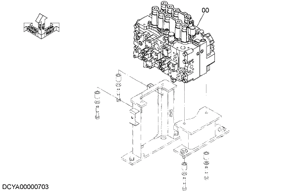 Схема запчастей Hitachi ZX210H-5G - 003 CONTROL VALVE 03 HYDRAULIC SYSTEM