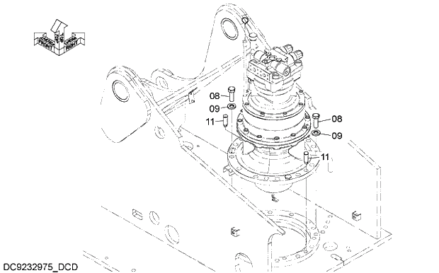 Схема запчастей Hitachi ZX210H-5G - 006 SWING DEVICE SUPPORT 03 HYDRAULIC SYSTEM