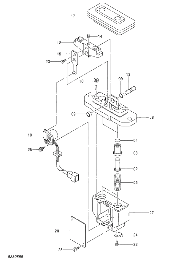 Схема запчастей Hitachi ZX140W-3 - 375 LEVER ELECTRIC (SPARE PEDAL) ( CEB CED 002001-,005001- CEA 020001-,050001-). 03 VALVE