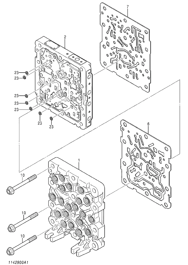 Схема запчастей Hitachi ZX140W-3 - 386 VALVE SHUTTLE (1-5) ( CEB CED 002001-002700, CEA 020001-020818). 03 VALVE