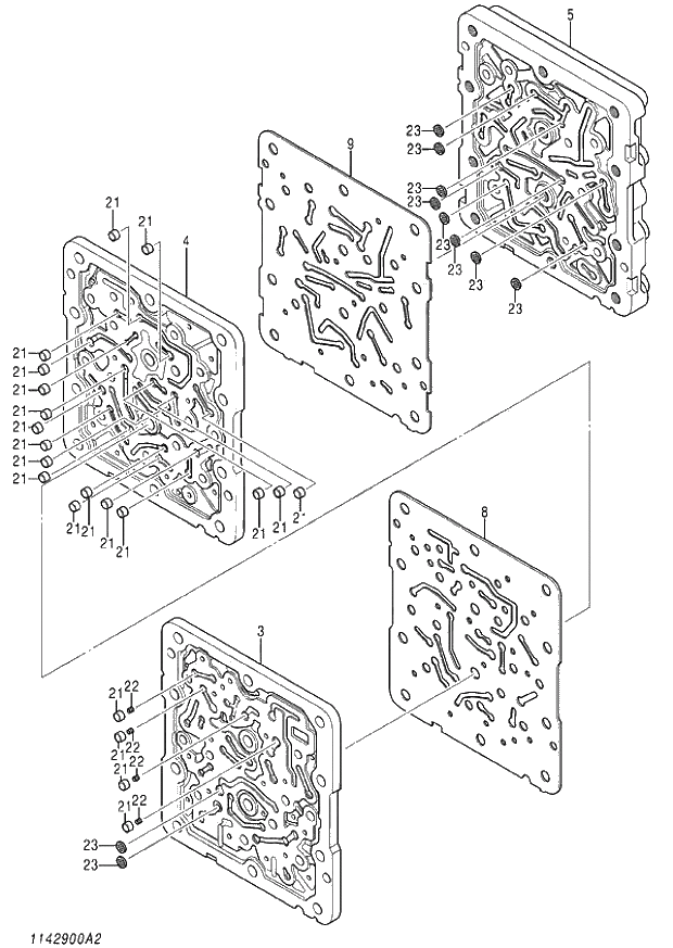 Схема запчастей Hitachi ZX140W-3 - 387 VALVE SHUTTLE (2-5) ( CEB CED 002001-002700, CEA 020001-020818). 03 VALVE