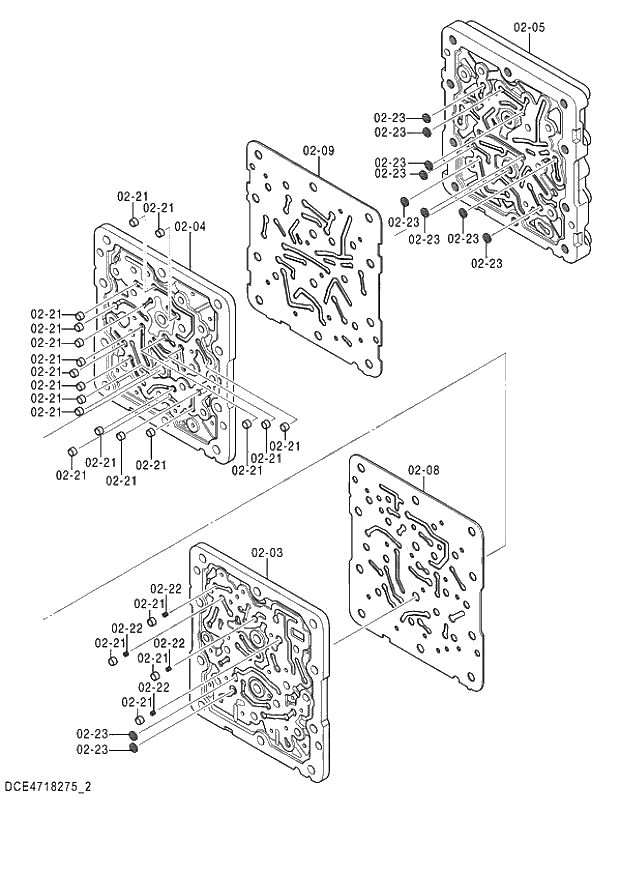 Схема запчастей Hitachi ZX140W-3 - 392 VALVE SHUTTLE (2-5) ( CEB CED 002701-,005001- CEA 020819-,050001-). 03 VALVE