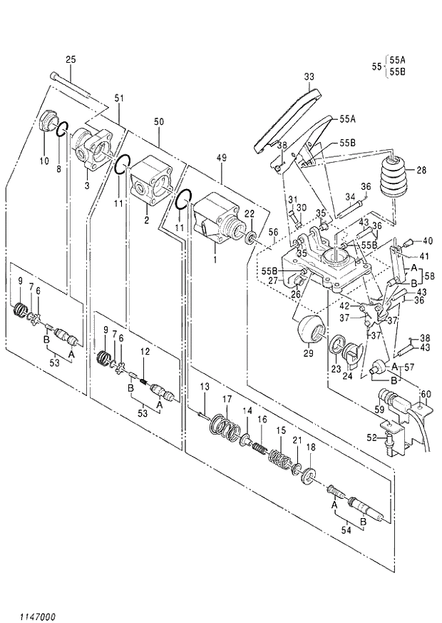 Схема запчастей Hitachi ZX140W-3 - 400 VALVE BRAKE ( CEB CED 002001-,005001- CEA 020001-,050001-). 03 VALVE