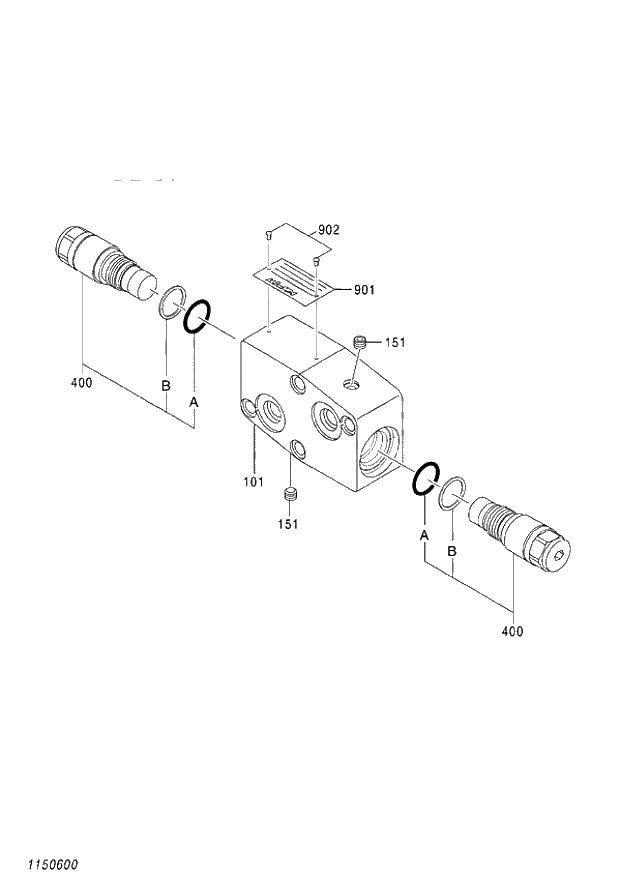 Схема запчастей Hitachi ZX140W-3 - 401 VALVE ( CEB CED 002001-,005001- CEA 020001-,050001-). 03 VALVE