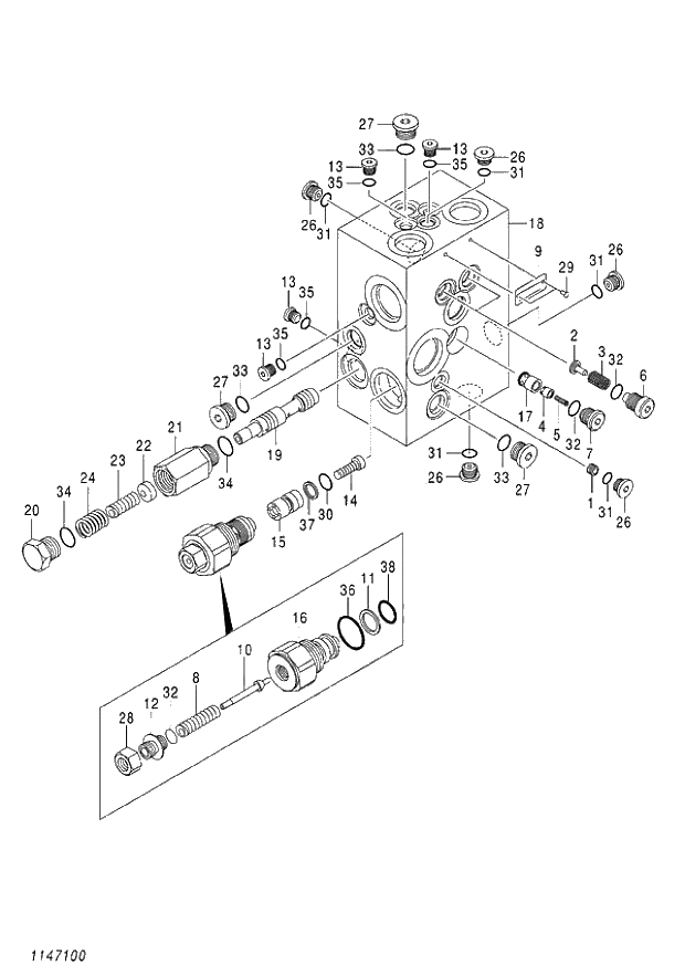 Схема запчастей Hitachi ZX140W-3 - 402 VALVE (BRAKE) ( CEB CED 002001-,005001- CEA 020001-,050001-). 03 VALVE