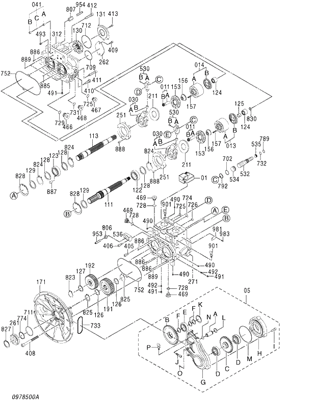 Схема запчастей Hitachi ZX520LC-3 - 003 PUMP;PISTON (020001-). 01 PUMP